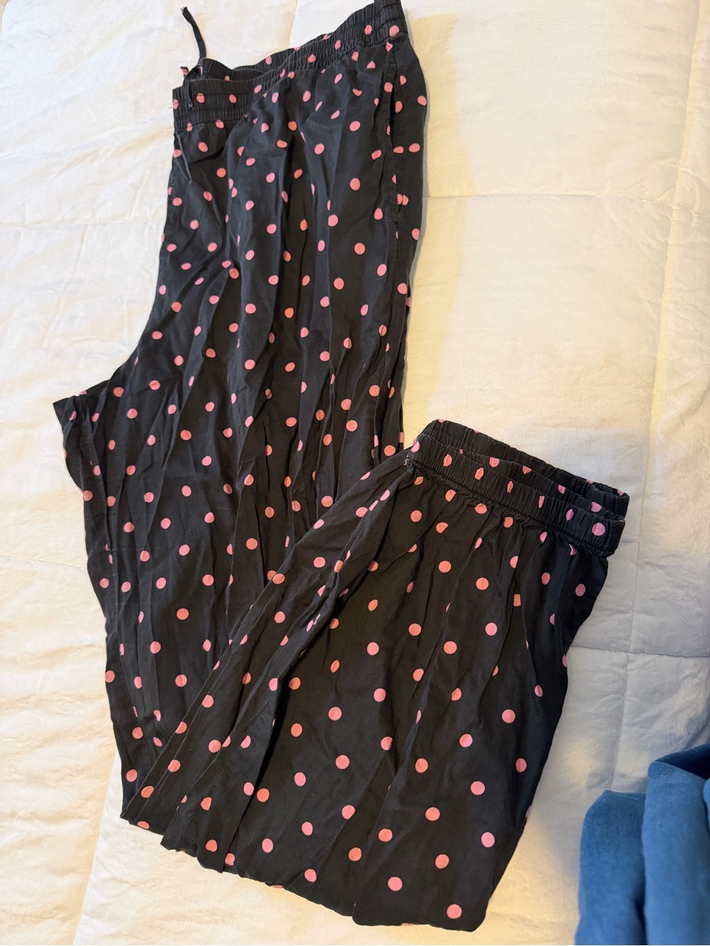 Victoria's Secret Black Pajama Pants with Pink Polka Dots